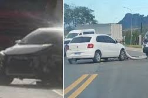 "Mulher se fere em colisão na BR-101, em Rio Novo do Sul"